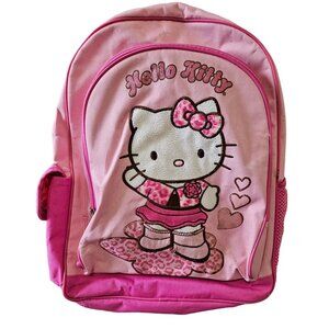 Vintage Hello Kitty Backpack 2006 Pink Satin Glitter Embroidered Sanrio FLAWS